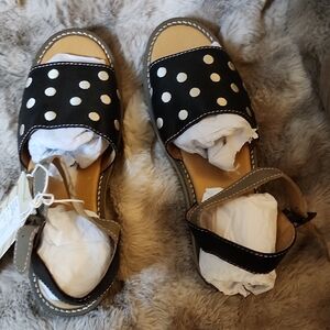 Gudrun Sjoden Black and White Polka Dot Sandals